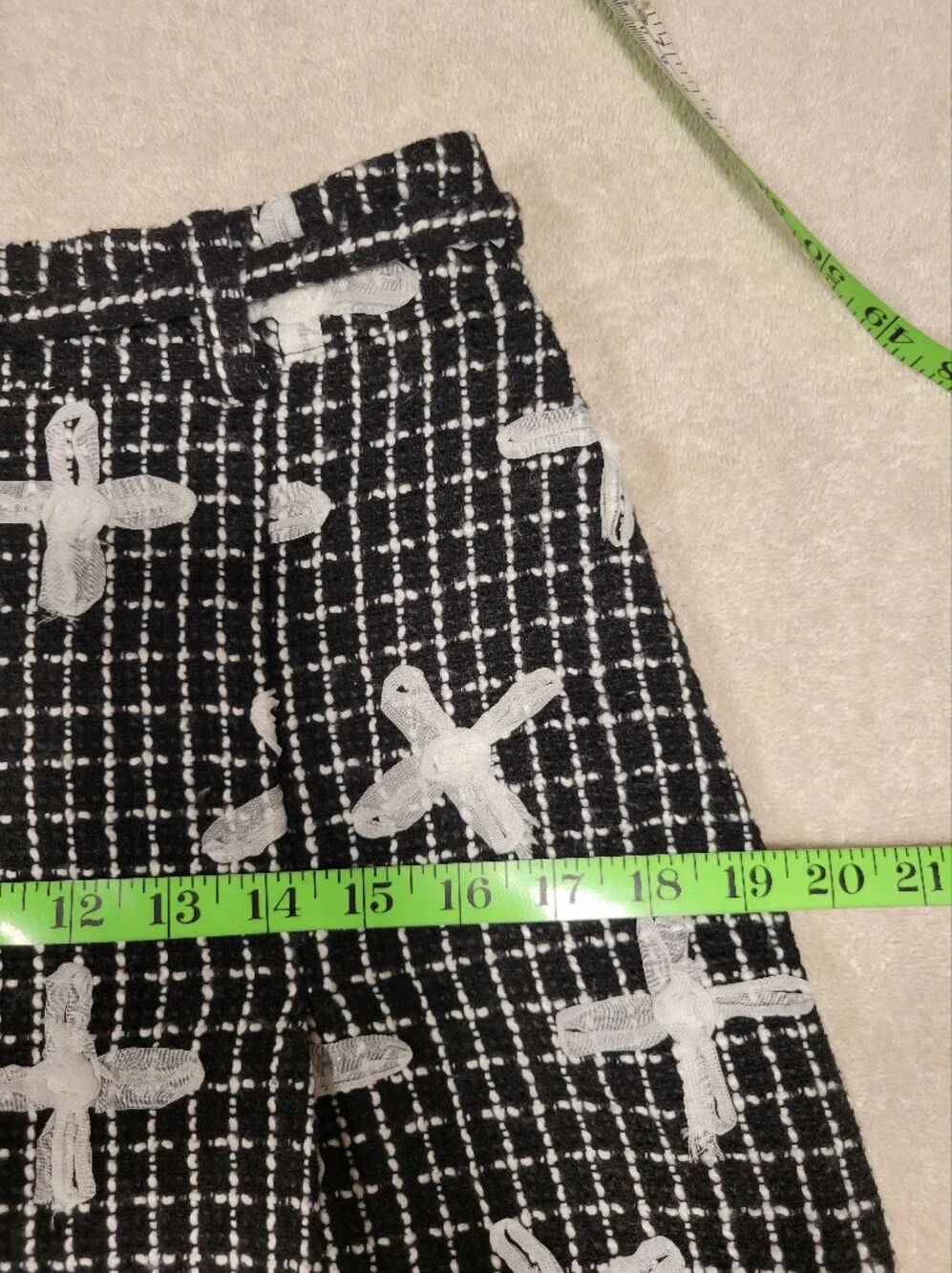 Walter Baker Daniella Black and White  Mini Skirt in Fleur Tweed, NWT